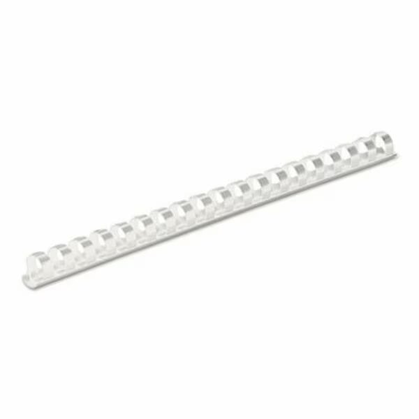 Fellowes, Plastic Comb Bindings, 1/2in Diameter, 90 Sheet Capacity, White, 100PK, Fellowes, Mfr#: 52372
